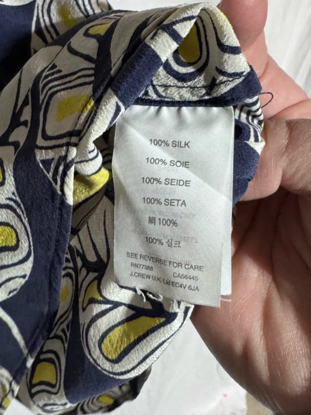 J. Crew Leaf print Silk cami style top Size 6 - Picture 4 of 5